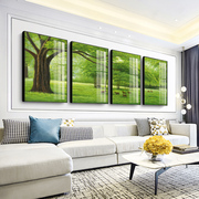 客厅沙发墙装饰画现代简约风景四联壁画轻奢晶瓷客厅挂画墙面壁画