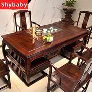 红木家具东非红酸枝木新中式，茶台功夫茶几，泡茶桌椅组合实木喝茶桌