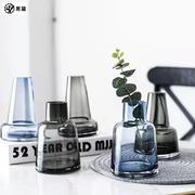 欧式灯塔型玻璃花瓶水培家用创意透明花瓶客厅水养桌面摆件插花瓶