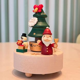 台湾森活木趣音乐盒，八音盒圣诞树老人生日礼物女生，儿童创意旋转