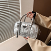 今年流行韩版时尚百搭银色波士顿公文包包手提斜挎包女包潮女
