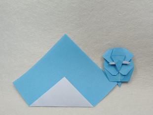 浅蓝色白色双色纸正方形折纸蓝白专业折纸15厘米30厘米70厘米