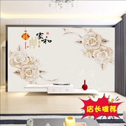 电视机背景墙壁纸客厅装饰壁画，现代简约8d立体影视墙布大气款2021