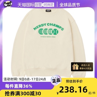 自营NERDYChamp logo网球主题圆领卫衣情侣款潮牌短裤套装