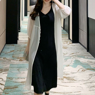 防晒雪纺开衫，女夏季宽松薄款外搭配吊带裙子