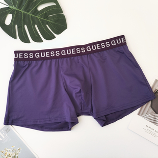 韩国品牌青紫色性感光面速干舒适包臀时尚青年中低腰男士平角内裤