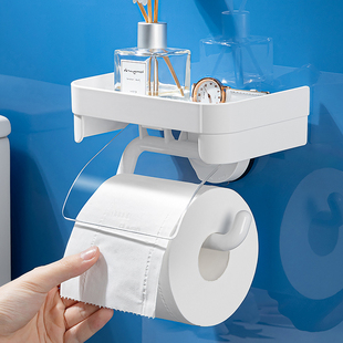 纸巾架卫生间纸巾盒，免打孔壁挂式卫生纸架，吸盘厕所卷纸架厕纸纸筒