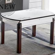 实木餐桌可伸缩折叠餐桌椅，组合非大理石餐桌椅，套装圆形饭桌g