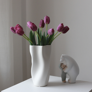 轻奢高级感陶瓷花瓶摆件客厅插花鲜花花器装饰侘寂风花艺摆件