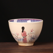 熹言手绘窑变陶瓷茶具主人杯女士功夫茶杯个人专用杯子中式单杯女