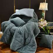 折叠抱枕被子两用冬季加厚加大珊瑚，绒毯办公室午睡毯子二合一