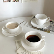 北欧简约咖啡杯碟家用下午茶具套装ins网红纯色花茶杯陶瓷杯