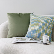 绿色抱枕套北欧复古沙发客厅，靠枕床头h靠背垫天鹅绒加厚款抱枕