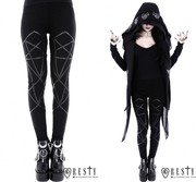 东欧restylepentagramlegging哥特皮绑带打底裤