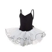 法国三沙儿童芭蕾舞蹈纱裙，练功开裆吊带演出服，女黑色xxl68ai0003