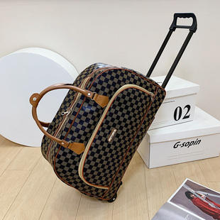手提拉杆包旅行包大容量轻便行李包带轮子旅行袋可折叠旅游行李袋