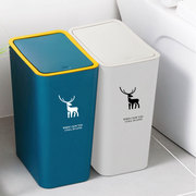 创意按压式垃圾桶，北欧风塑料家用卫生间客厅大号，有盖长方形垃圾筒