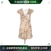 香港直邮ROTATE 豹纹雪纺连衣裙 1121102930