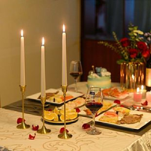 轻奢蜡烛台摆件欧式复古浪漫餐桌布置简约现代网红摄影道具装饰品