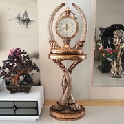 欧式落地钟客厅复古钟创意，时尚树脂装饰立钟静音钟表大钟美式时钟