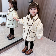 女童冬装棉衣2023儿童装韩版棉袄女宝宝洋气加厚保暖冬装外套