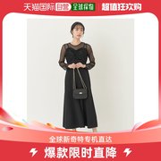 日本直邮earthmusic&ecology女士精致拼接蕾丝，透视连衣裙优雅