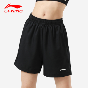李宁速干短裤女夏季宽松薄款冰丝透气跑步健身训练运动五分裤