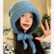 纯色巴拉克拉法帽女冬季韩版百搭护耳防寒毛线，帽加厚保暖针织帽子