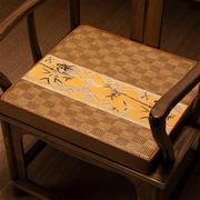 罗曼时光夏季凉席藤席坐垫，新中式餐桌椅凉垫防滑红木圈椅垫太