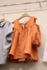 2024夏季韩版镂空露肩，系带圆领短袖衬衫，女时尚气质娃娃衫上衣