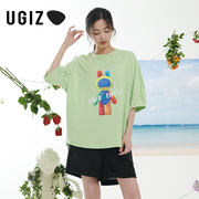 UGIZ商场同款2022夏季韩版女装休闲宽松卡通印花T恤女UBTF312
