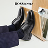 BOSSsunwen男鞋四季商务正装皮鞋耐磨时尚三接头德比鞋男办公室鞋