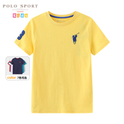 polosport男童t恤短袖2024夏季童装经典刺绣，logo纯棉圆领上衣