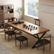 茶桌椅组合一桌五椅大板泡茶桌办公室烧水壶茶具套装茶几简约现代