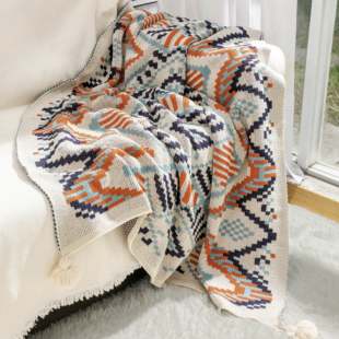 网红沙发毯办公室午睡毯北欧风，针织毯盖毯单人披肩毛毯斗篷小毯子