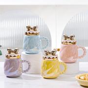马克杯女生生日礼物高颜值创意咖啡杯子高档精致办公室陶瓷杯带盖