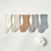 ins婴儿纯色棉袜针织，坑条宝宝袜子短袜，春夏秋冬不勒腿出口欧洲