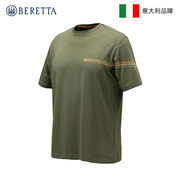 意大利Beretta贝瑞塔男士夏季透气圆领时尚棉质休闲运动短袖T恤