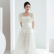 越南小众品牌cordia2023年夏季柔美法式透气轻薄泡泡袖长裙
