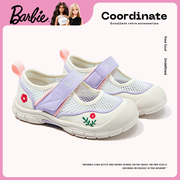 芭比童鞋女童运动鞋，2024夏季透气玛丽珍鞋子包头凉鞋儿童网鞋