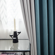 纯色仿羊绒北欧风格撞色拼接窗帘成品简约现代客厅卧室遮光布定制