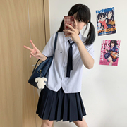 樱花家族漫画小格子jk衬衫，商南野双色日系学院风制服短袖女