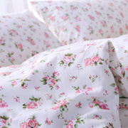 秋冬床单被罩四件套纯棉，少女ins白底碎花，4件套全棉床上用品1.82.0