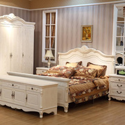 欧式双人床实木床1.8米1.5美式床轻奢法式宫廷，床白色田园风床