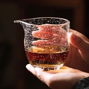 ALiiSAR日式琉璃公道杯耐热玻璃分茶杯盖碗手工气泡玻璃茶具