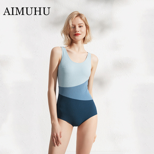 AIMUHU显瘦泡温泉连体游泳衣女保守遮肚专业高级感