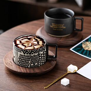 创意美式咖啡杯碟勺，ins风小奢华水杯子套装，个性潮流马克杯定制