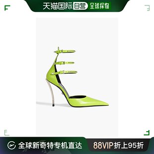 香港直邮Versace 范思哲 女士 Pin-Point 铆钉荧光色皮质浅口鞋 1