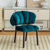 法式复古餐椅天鹅绒布艺休闲椅，创意靠背椅子，意式轻奢极简设计师椅