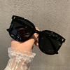 韩版潮款个性大框方形眼镜遮阳大脸复古墨镜女2020黑色太阳镜